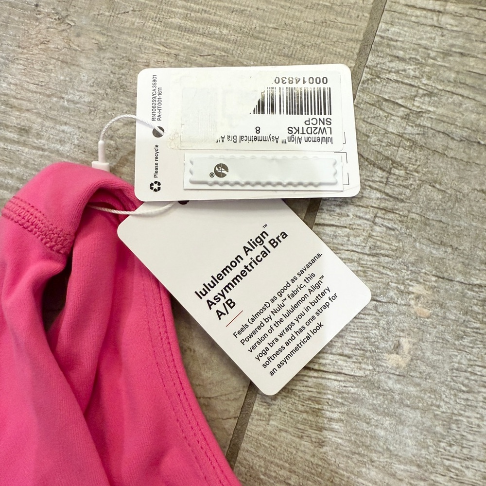 NEW Lululemon Align Asymmetrical Bra Sonic Pink A/B - Picture 4 of 5